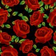Roses over black pattern