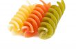 Colorful raw fusilli macaroni
