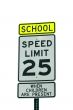 School and 25 mph sign