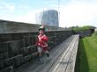 little boy disguised in british soldier