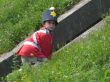 little boy disguised in british soldier
