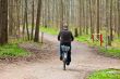 Old man riding a bicycle