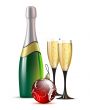 champagne with fir ball