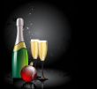 champagne with fir ball