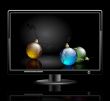 LCD panel with christmas balls