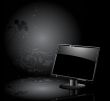 LCD panel with floral background