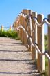 Pathway with wood post fence