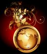 world with floral elements