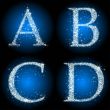  letter stars blue ABCD