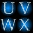  letter stars blue UVWX