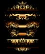set of golden design elements