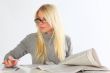 The business woman behind work