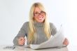 The business woman behind work