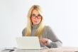The business woman behind work