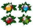  christmas balls set with hollyberry