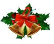 christmas bells with hollyberry