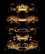 set of golden design elements