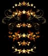 set of golden design elements