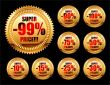 set of golden sale tags