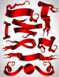set of red ribbons