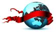 world with ribbon