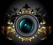 camera photo lens with ornamental elements