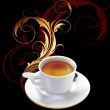 cup of coffee with ornamental elements