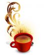 cup of coffee with ornamental elements