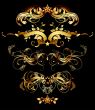 set of golden design elements