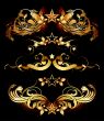 set of golden design elements