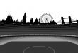 stadium and London skyline - vector