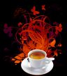 cup of coffee with floral elements