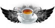 cup of coffee with heraldry elements