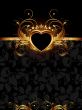 ornate frame with golden heart