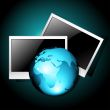  earth with photo frames