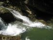 Caucasus waterfalls. Fast stream