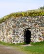 Stone Wall of Suomenlinna Sveaborg Fortress in Helsinki, Finland