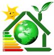 Energeting saving with terrestrial globe and sun
