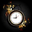 web icon clocks with floral elements