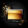 web icon LCD panel with floral elements