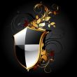 web icon shield with floral elements