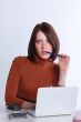 The business woman behind work