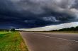 Black clouds over the road