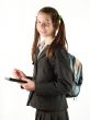 Teen girl with electronic book reader