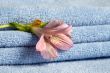 Blue towels with flower