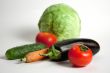 Still life with tomatoes and cabbage