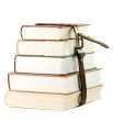 Stack of books on the white background