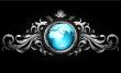 world with ornate frame