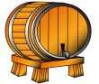 The Barrel with wine or beer