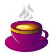 Hot tea with lemon in mug on